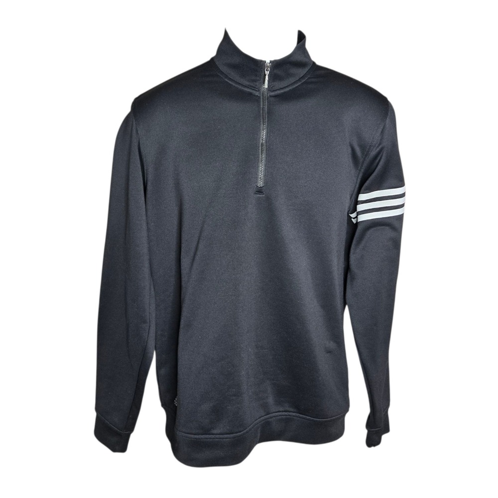 Adidas‎ Golf Mens Track Jacket Small Black Climalite Athletic Training Workout